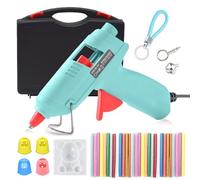 Hot Glue Gun Kit, Mini Glue Gun with Carrying Case,30 Pcs Colorful Glue Sticks,Precision Nozzle,Fast Preheating Hot Melt Glue Gun for School Crafts DIY Arts Gift and Home Quick Repairs Blue 20W
