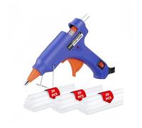 Hot Glue Gun Mini Glue Gun Blue with 60pcs Glue Sticks Upgraded Version, 20W Fast Heating, for DIY Arts, Hobby, Crafts, Home Repairs, Fabric, Metal, Wood, Glass, Card, Plastic