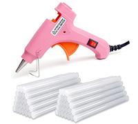 Hot Glue Gun, Mini Glue Gun for Crafting, 50pcs Glue Sticks, Fast Heating,for Kids Crafts,Christmas DIY,Card, Plastic, Fabric, Home Office Repairing,20W,Pink
