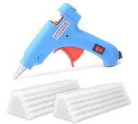 Hot Glue Gun, Mini Glue Gun for Crafting, 50pcs Glue Sticks, Fast Heating,for Kids Crafts,Christmas DIY,Card, Plastic, Fabric, Home Office Repairing,20W,Blue