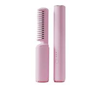 Hot Hair Styling Brush - Wireless Straightening Tool, Battery Rechargeable Curler,Quick Ceramic Glaze Bristles | Travel Mini Compact Flattener, Coarse Frizzy Wavy Hair Taming Everyday Beauty Appliance