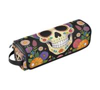 Hot Hair Tools Travel Bag and Heat Resistant Mat Hair Tools Organizer Storage Bag for Hot Curling Iron Flat Irons Volumizer Styler Sugar Skull Floral Day of Dead Art Accessories Organizer