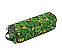Hot Hair Tools Travel Bag and Heat Resistant Mat Lucky Shamrock Four-Leaf Clover Double-Layer Travel Carrying Case for Flat Irons, Straighteners, Curling Irons Hair Accessories Organizer