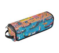 Hot Hair Tools Travel Bag and Heat Resistant Mat Waterproof Portable Open Flat Travel Bag for Straigheners, Curling Iron, Hair Dryer, Vibrant Detailed Venice Italy Painting