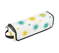 Hot Hair Tools Travel Bag and Heat Resistant Mat with Zipper Mid Century Modern Atomic Era Large Capacity Hair Tool Organizer for Flat Irons, Straighteners, Curling Irons Portable Travel