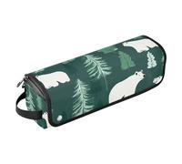 Hot Hair Tools Travel Bag and Heat Resistant Mat with Zipper Waterproof Curling Iron Travel Case for Straigheners, Curling Iron, Hair Dryer-Simple White Bear Forest