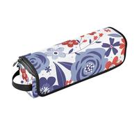 Hot Hair Tools Travel Bag Red White Blue Colored Liberty Floral Portable Travel Essentials Large Capacity Hair Tool Organizer for Straigheners, Curling Iron, Hair Dryer