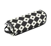 Hot Hair Tools Travel Bag with Heat Resistant Mat Buffalo Plaid Ivory Black Poker Carrying Case Flat Curling Iron Waterproof Organizer for Curling Iron Straightener Flat Hair Dryer Travel