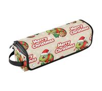 Hot Hair Tools Travel Bag with Heat Resistant Mat Double-Layer Travel Carrying Case for Curling Iron Straightener Flat Hair Dryer, Merry Christmas Green Chameleon Trave Case for Women