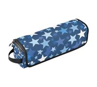 Hot Hair Tools Travel Bag with Heat Resistant Mat Large Capacity Hair Tool Organizer for Hot Tools Curling Iron Flat Irons Hair Volumizer Styler, Classical White Stars Blue Women Essentials