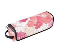 Hot Hair Tools Travel Bag with Heat Resistant Mat Portable Hair Styling Tool Organizer for Curling Iron Straightener Flat Hair Dryer, Abstract Art Illustrations Flowers Red Hair Accessories