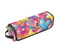 Hot Hair Tools Travel Bag with Heat Resistant Mat Portable Hair Styling Tool Organizer for Flat Irons, Straighteners, Curling Irons, Graffiti Art Hearts Stars Sweet Portable Travel, Graffiti art