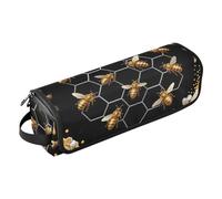 Hot Hair Tools Travel Bag with Iron Mat Black Yellow Queen Bee Garden Carrying Case Flat Curling Iron Waterproof Organizer for Flat Irons, Straighteners, Curling Irons Trave Case for Women