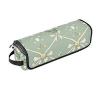 Hot Hair Tools Travel Bag with Iron Mat Curling Iron Travel Holder Storage Bag for Curling Iron Straightener Flat Hair Dryer, Vintage Bows Flowers Diamonds Shapes Green yellow Portable, Vintage bows