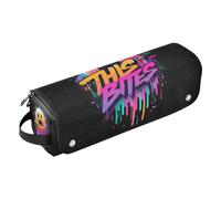 Hot Hair Tools Travel Bag with Iron Mat Double-Layer Travel Carrying Case for Hot Tools Curling Iron Flat Irons Hair Volumizer Styler, Horror Graffiti Ghosts This Bites Women Essentials