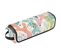 Hot Hair Tools Travel Bag with Iron Mat Hair Tools Organizer Storage Bag for Hot Tools Curling Iron Flat Irons Hair Volumizer Styler, Coral Seagrass Light Color Travel Bag for Women, Coral seagrass