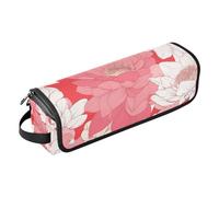 Hot Hair Tools Travel Bag with Iron Mat Large Capacity Hair Tool Organizer for Flat Iron Hot Tools and Haircare Accessories, Peach Water Lily Flower Bloom Travel Bag for Women