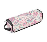 Hot Hair Tools Travel Bag with Iron Mat Large Capacity Hair Tool Organizer for Flat Irons, Straighteners, Curling Irons, Liberty Pattern Magenta