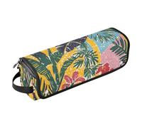 Hot Hair Tools Travel Bag with Removable Heat Resistant Mat Curling Iron Travel Holder Storage Bag for Flat Irons, Straighteners, Curling Irons, Tropical Plant Hair Accessories Organizer