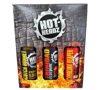 Hot Headz - Extra Hot Sauce Gift Set Including 3x 148ml Hot Chilli Spicy Sauces. Selection Box For Variety Of Dishes. All Natural Flavours, Ideal As A Marinade And For Dipping.
