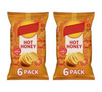 Hot Honey Flavour Potato Crisps, 6 Pack x 25g, Pack Of 2, No Added MSG or Artificial Colours, Suitable for Vegetarians