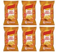 Hot Honey Flavour Potato Crisps, 6 Pack x 25g, Pack Of 6, No Added MSG or Artificial Colours, Suitable for Vegetarians