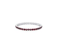 HOT JEWELRY BOX Rhodium Plated Tennis Bracelet - Fashionable Women's Accessory, Memory Wire Stretchable, Timeless Elegance for the Woman with Zirconia Stones - Ideal for Moms, Ladies, 8 mm, Stone