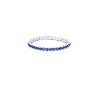 HOT JEWELRY BOX Rhodium Plated Tennis Bracelet - Fashionable Women's Accessory, Memory Wire Stretchable, Timeless Elegance for the Woman with Zirconia Stones - Ideal for Moms, Ladies, 8 mm, Stone