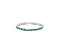 HOT JEWELRY BOX Rhodium Plated Tennis Bracelet - Fashionable Women's Accessory, Memory Wire Stretchable, Timeless Elegance for the Woman with Zirconia Stones - Ideal for Moms, Ladies, Stone Cubic