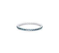 HOT JEWELRY BOX Rhodium Plated Tennis Bracelet - Fashionable Women's Accessory, Memory Wire Stretchable, Timeless Elegance for the Woman with Zirconia Stones - Ideal for Moms, Ladies, Stone Cubic