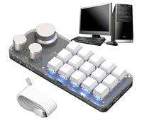 Hot Key Keyboard, Copy and Paste Keyboard - 15-Key Programmable One-Hand Keyboard - Multifunctional Macro Keyboard, Cut Copy Paste Keyboard for Video Editing, Computer, Computer