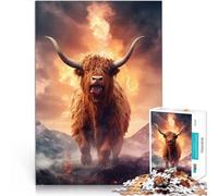 Hot Lava Highland CattlePuzzles for Adults 1000 Piece Stress Reliever Staycation Kill time Artists Collection, Fine Art 38x26cm