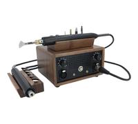 Hot Leather Edge Creaser Machine, Electric Leather Heat Edge Creaser Machine, with 5 hot Heads and 10 Temperature Control, Suitable for Leatherworking Projects Like Bags, Belts(Double)