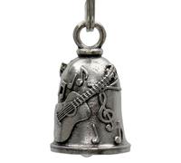 Hot Leathers BED2053 Guitar Music Pewter Motorcycle Biker Bell | Pewter biker bell featuring raised guitars and musical notes with a key ring for easy hanging.
