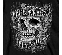 Hot Leathers GMS1546 Men’s “FAFO” Skull Graphic Tee - Bold Biker Statement Shirt