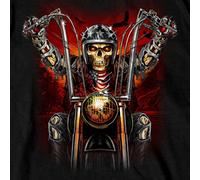 Hot Leathers GMS1551 Men’s “SS JP Skull Rider” Graphic T-Shirt - Biker Skull Motorcycle Tee