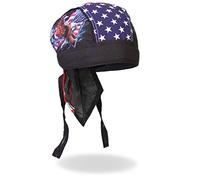 Hot Leathers HWH1017 Flag and Eagle Head Wrap (Black)