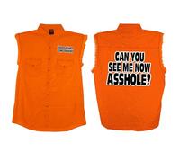 Hot Leathers Men's Can You See Me Now Sleeveless Denim Shirt