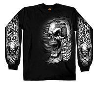 Hot Leathers Mens Motorcycle GMD2076 Assassin Black Long Sleeve Shirt, Black, Large