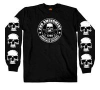 Hot Leathers Mens Motorcycle GMD2158 Men s 2nd Amendment Long Sleeve T Shirt, Black, Large US