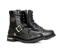 Hot Leathers Men's Premium Leather Motorcycle Boots BTM Collection, Btm1006w Black, 10.5 Wide