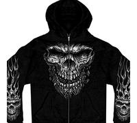 Hot Leathers Men's Shredder Skull Hooded Sweatshirt (Black, XXXL)