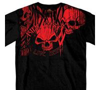 Hot Leathers Over The Top Skull 100% Cotton Double Sided Printed Biker T-Shirt Black