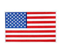 Hot Leathers Sew or Iron On Embroidered | Am Flag White Border Patch for Denim, Leather Jacket & Vest | PPA6151-3W x 2H
