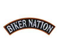 Hot Leathers Sew or Iron On Embroidered | Biker Nation Top Rocker Patch 4 Denim Leather Jacket & Vest | PPM4184-4W x 1H