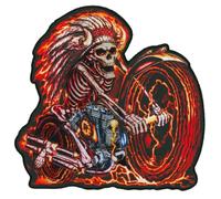 Hot Leathers Sew or Iron On Embroidered | Chief Skull Bike Patch for Denim, Leather Jacket and Vest | PPQ1849-9W x 9H