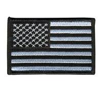 Hot Leathers Sew or Iron On Embroidered Hook Amer Flag Black & White Patch 4 Denim Leather Jacket & Vest PPV1049-3W x 2H