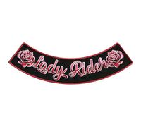 Hot Leathers Sew or Iron On Embroidered | Lady Rider Bottom Rock Patch 4 Denim Leather Jacket & Vest | PPM5195-10W x 2H