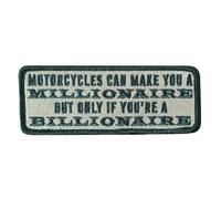 Hot Leathers Sew or Iron On Embroidered | Millionaire Billionaire Patch 4 Denim Leather Jacket & Vest | PPW1117-4W x 2H