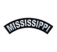 Hot Leathers Sew or Iron On Embroidered | Mississippi Top Rocker Patch 4 Denim Leather Jacket & Vest | PPM4047-12W x 3H